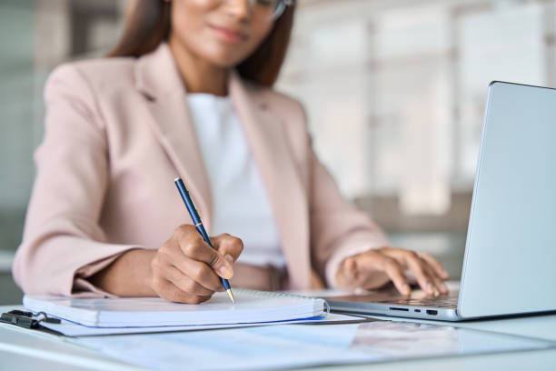 A secretary at work.